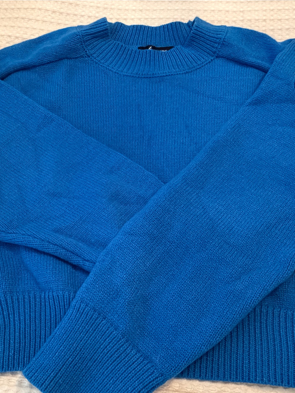 Olivaceous Vibrant Blue Cropped Crewneck Sweater